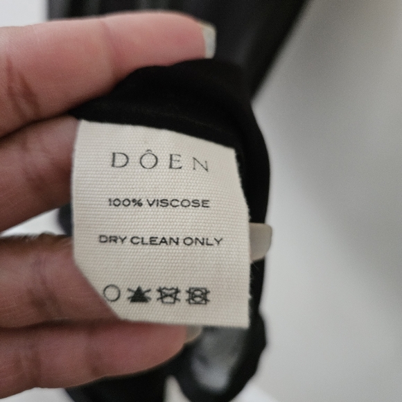 Doen Black Long Deep V Neck Slip Dress NWT - Picture 10 of 10